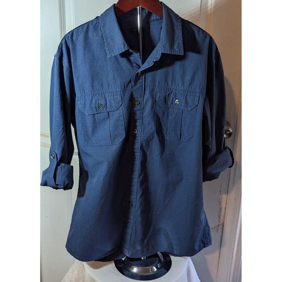 Apt. 9 Blue Long Sleeve Cotton Mans Men's Solid Dress Shirt Mens SizeM - Picture 3 of 4